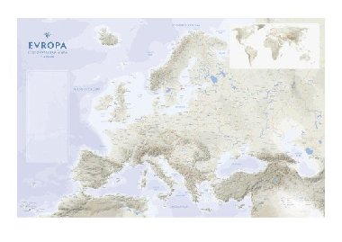 Evropa - Cestovatelská mapa na desce 1:6 800 000 - neuveden
