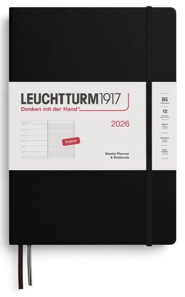 Weekly Planner & Notebook 2026 Composition (B5) Black - neuveden