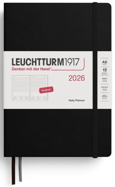 Daily Planner 2026 Medium (A5) Black - neuveden