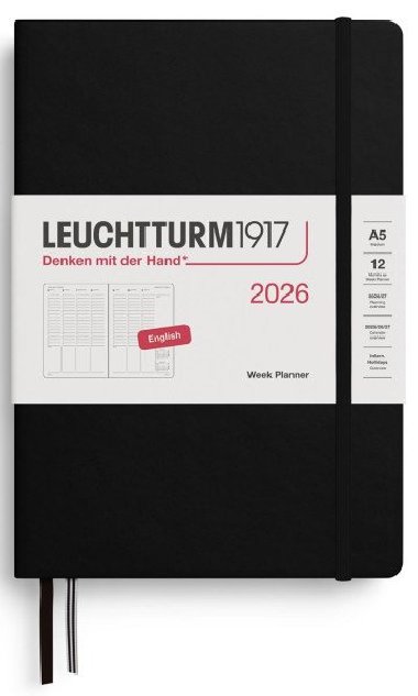 Week Planner 2026 Medium (A5) Black - neuveden