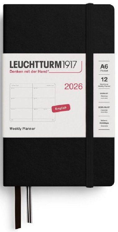 Weekly Planner 2026 Pocket (A6) Black - neuveden
