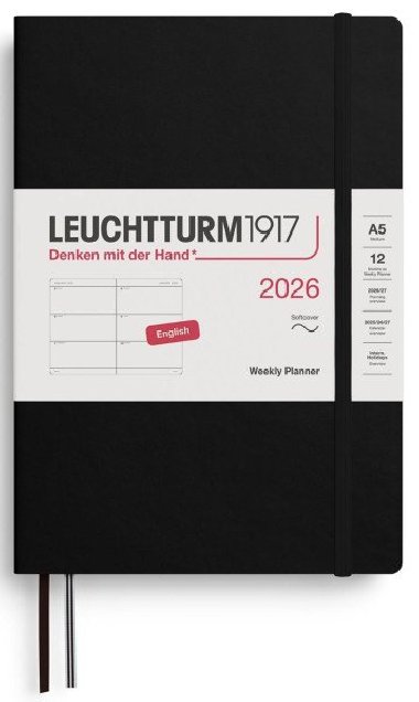 Weekly Planner 2026 Medium (A5) Black - neuveden