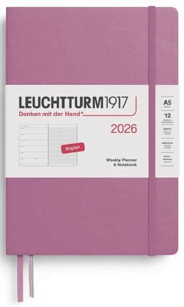 Weekly Planner & Notebook 2026 Medium (A5) Dusty Rose - neuveden