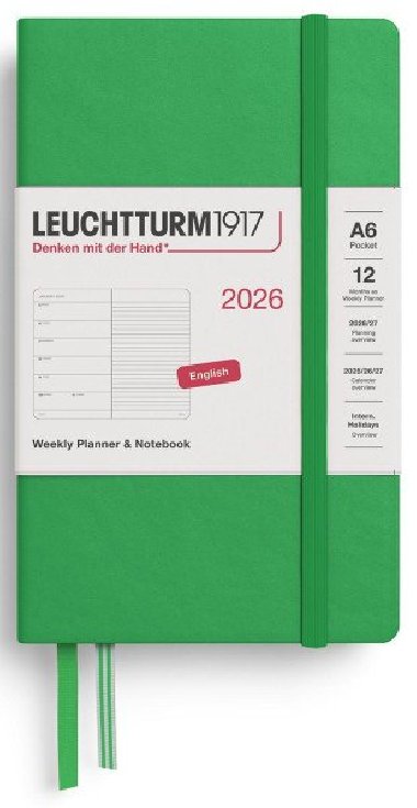Weekly Planner & Notebook 2026 Pocket (A6) Spring Leaf - neuveden