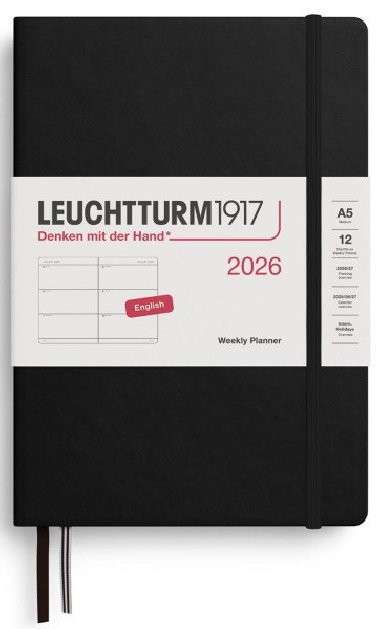 Weekly Planner 2026 Medium (A5) Black - neuveden