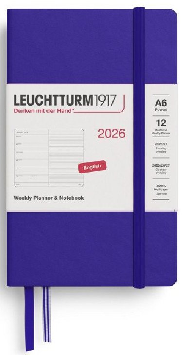 Weekly Planner & Notebook 2026 Pocket (A6) Ink - neuveden