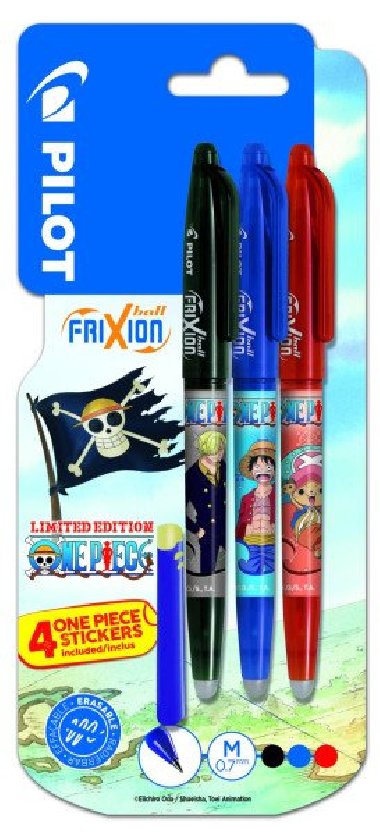 PILOT FriXion Ball 07 One Piece + samolepky, BL, ern, erven, modr - neuveden