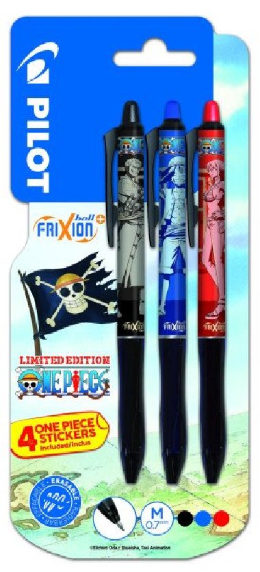 PILOT FriXion Ball Plus One Piece + samolepky, BL, ern, erven, modr - neuveden
