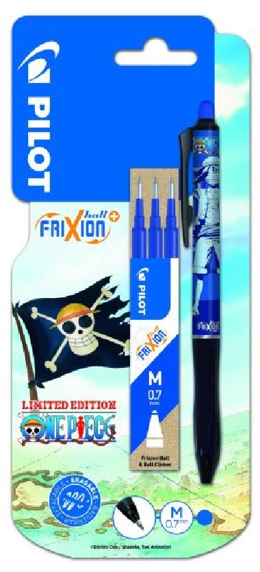 PILOT FriXion Ball Plus One Piece + npln 3 ks, BL, modr - neuveden
