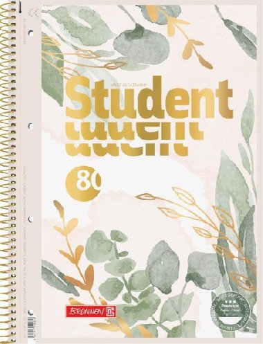 Brunnen student blok eukalyptus A4 - linka, 80 list - neuveden