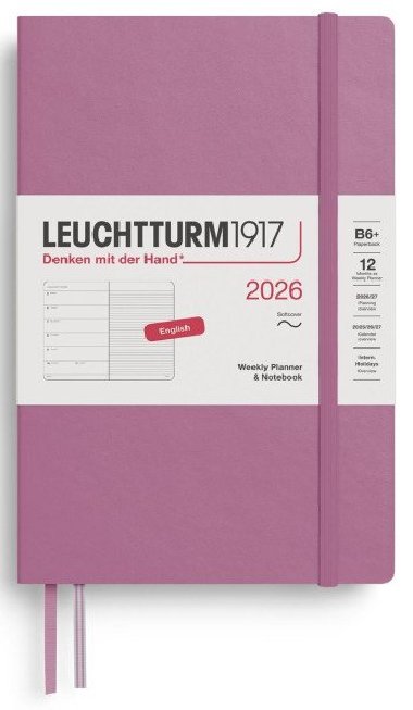 Weekly Planner & Notebook 2026 Paperback (B6+) Dusty Rose - neuveden