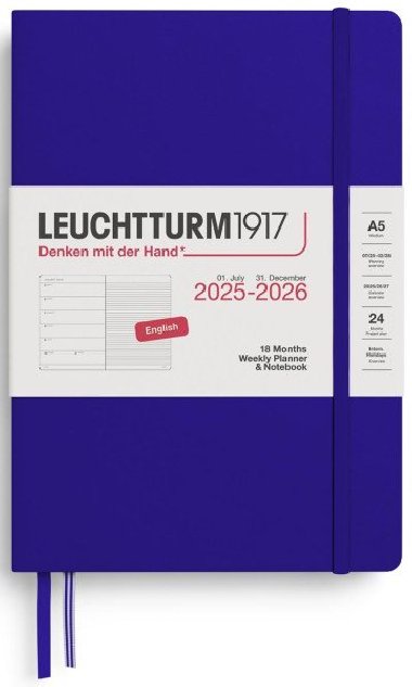 Weekly Planner & Notebook 2026 Medium (A5) 18 Months Ink - neuveden