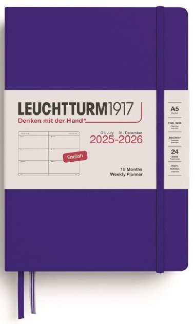 Weekly Planner 2026 Medium (A5) 18 Months Ink - neuveden