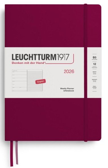 Weekly Planner & Notebook 2026 Composition (B5) Port Red - neuveden