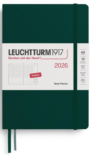 Week Planner 2026 Medium (A5) Forest Green - neuveden