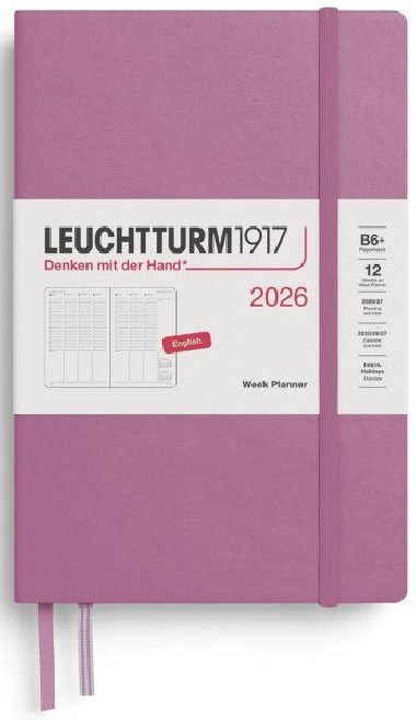 Week Planner 2026 Paperback (B6+) Dusty Rose - neuveden