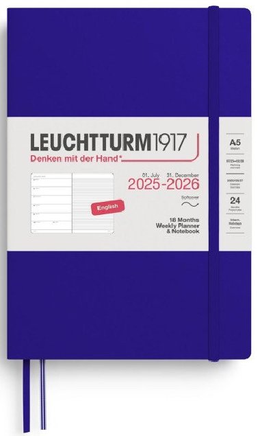 Weekly Planner & Notebook 2026 Medium (A5) 18 Months Ink - neuveden