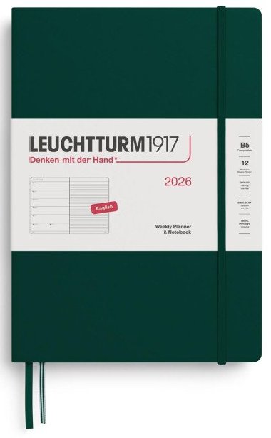 Weekly Planner & Notebook 2026 Composition (B5) Forest Green - neuveden