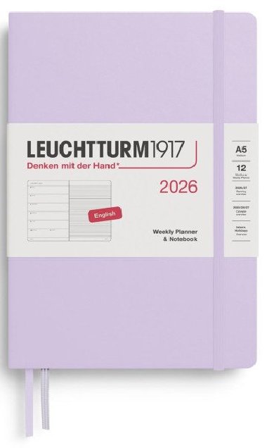 Weekly Planner & Notebook 2026 Medium (A5) Lilac - neuveden