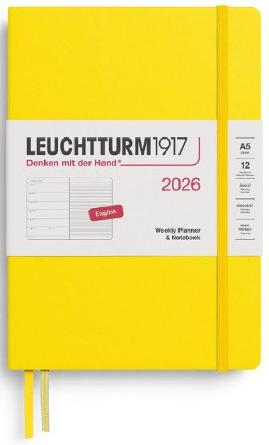 Weekly Planner & Notebook 2026 Medium (A5) Lemon - neuveden