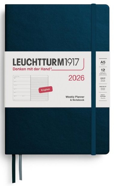 Weekly Planner & Notebook 2026 Medium (A5) Deep Sea - neuveden