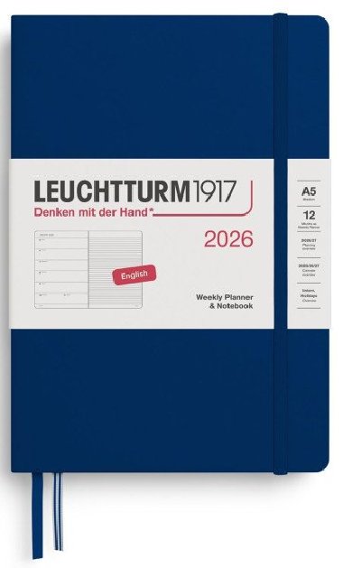 Weekly Planner & Notebook 2026 Medium (A5) Navy - neuveden