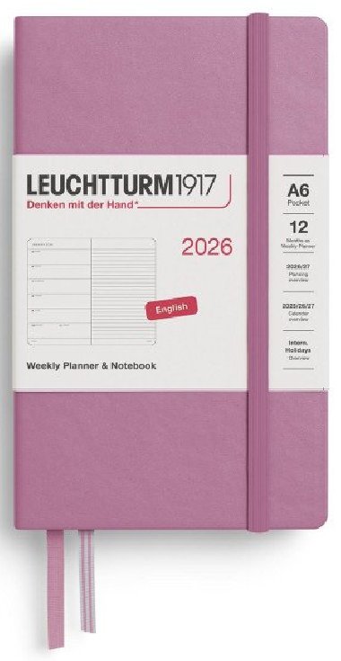 Weekly Planner & Notebook 2026 Pocket (A6) Dusty Rose - neuveden