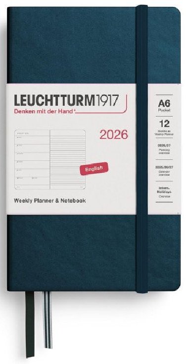 Weekly Planner & Notebook 2026 Pocket (A6) Deep Sea - neuveden