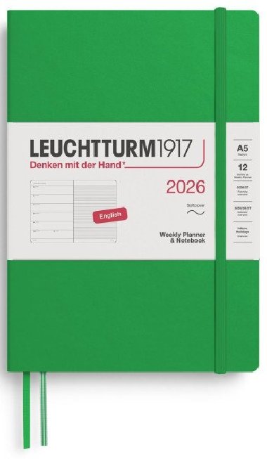 Weekly Planner & Notebook 2026 Medium (A5) Spring Leaf - neuveden