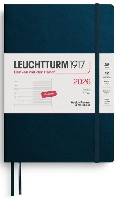 Weekly Planner & Notebook 2026 Medium (A5) Deep Sea - neuveden