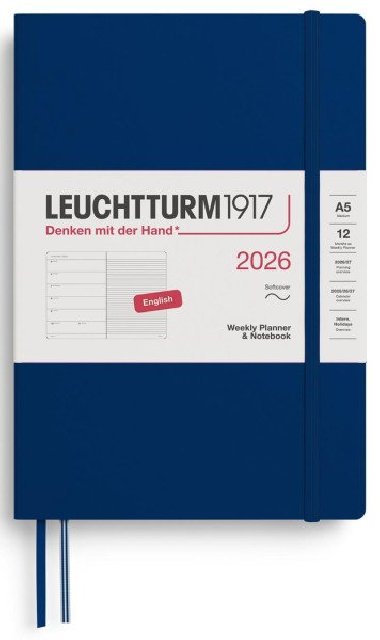 Weekly Planner & Notebook 2026 Medium (A5) Navy - neuveden