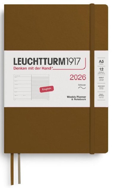 Weekly Planner & Notebook 2026 Medium (A5) Spice Brown - neuveden