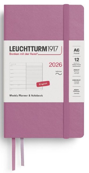 Weekly Planner & Notebook 2026 Pocket (A6) Dusty Rose - neuveden