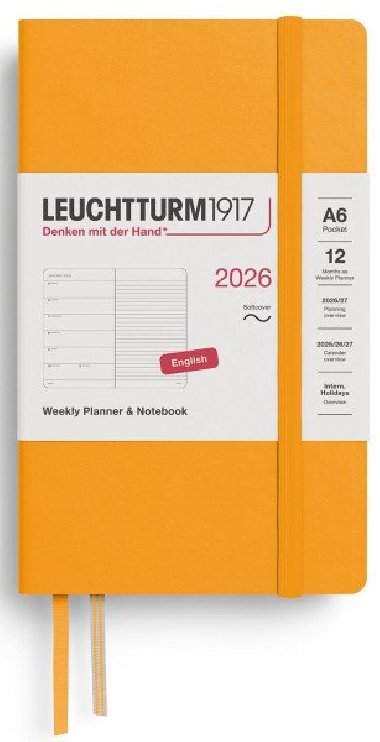 Weekly Planner & Notebook 2026 Pocket (A6) Rising Sun - neuveden
