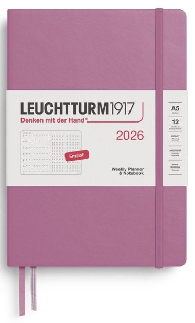 Weekly Planner & Notebook 2026 Medium (A5) Dusty Rose - tekovan - neuveden
