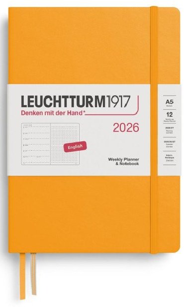 Weekly Planner & Notebook 2026 Medium (A5) Rising Sun - tekovan - neuveden