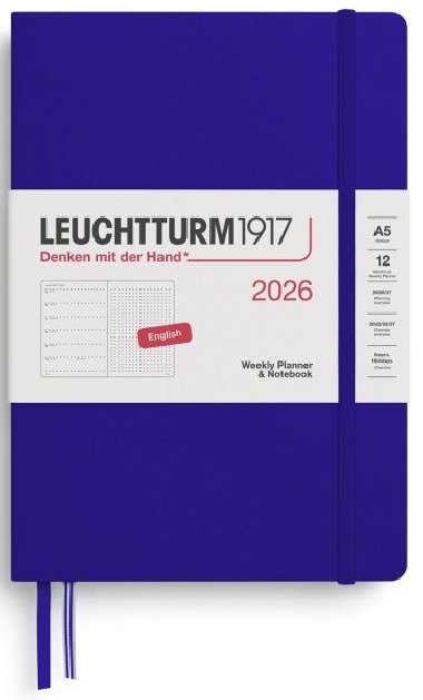 Weekly Planner & Notebook 2026 Medium (A5) Ink - tekovan - neuveden