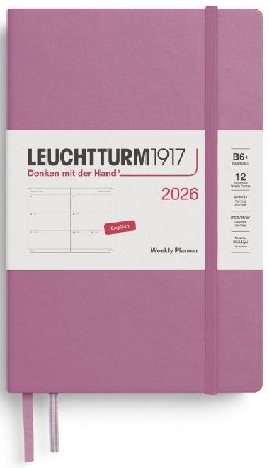 Weekly Planner 2026 Paperback (B6+) Dusty Rose - neuveden