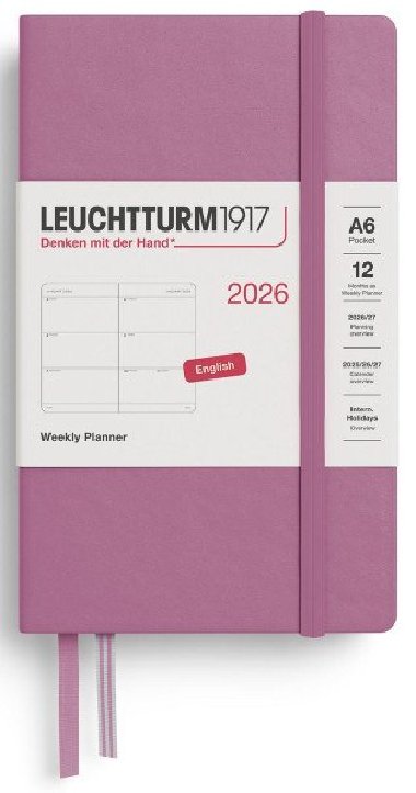 Weekly Planner 2026 Pocket (A6) Dusty Rose - neuveden