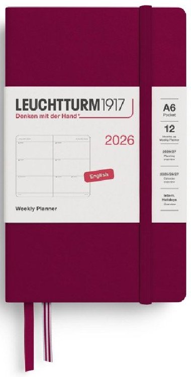 Weekly Planner 2026 Pocket (A6) Port Red - neuveden