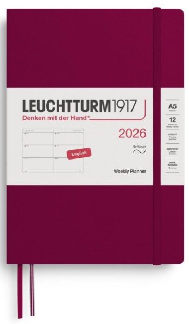 Weekly Planner 2026 Medium (A5) Port Red - neuveden