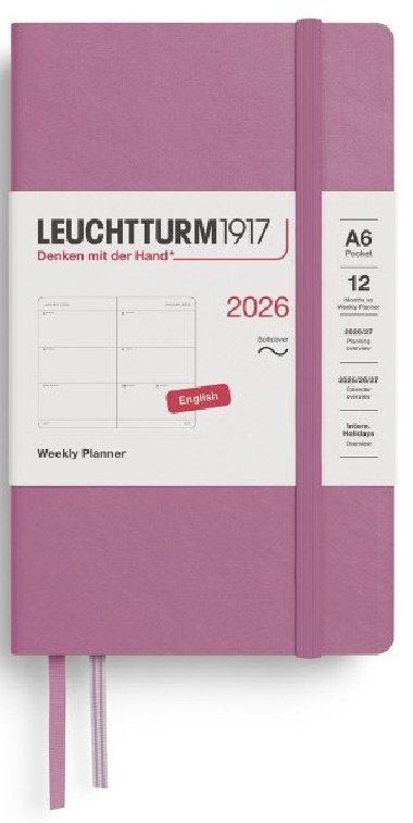 Weekly Planner 2026 Pocket (A6) Dusty Rose - neuveden