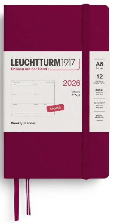 Weekly Planner 2026 Pocket (A6) Port Red - neuveden