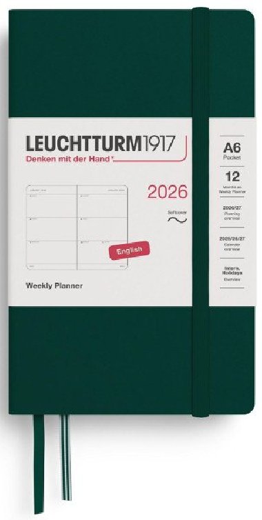 Weekly Planner 2026 Pocket (A6)  Forest Green - neuveden