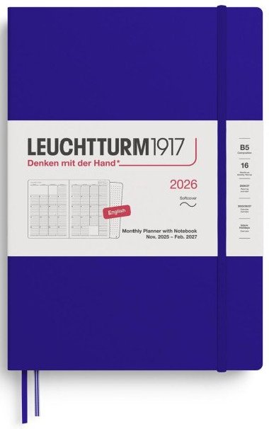Monthly Planner & Notebook 2026 Composition (B5) 16 Months Ink - neuveden