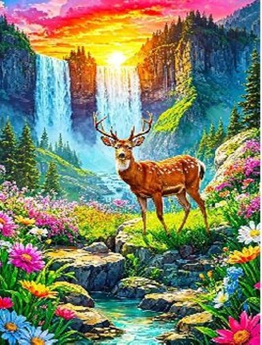 Puzzle Ráj jelenů 1000 dílků - 