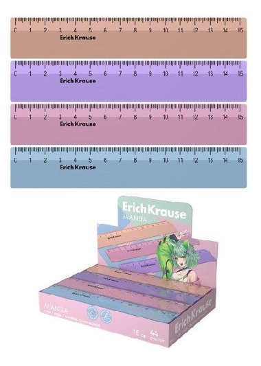 Plastov pravtko ErichKrause Manga - 15 cm, mix motiv - neuveden