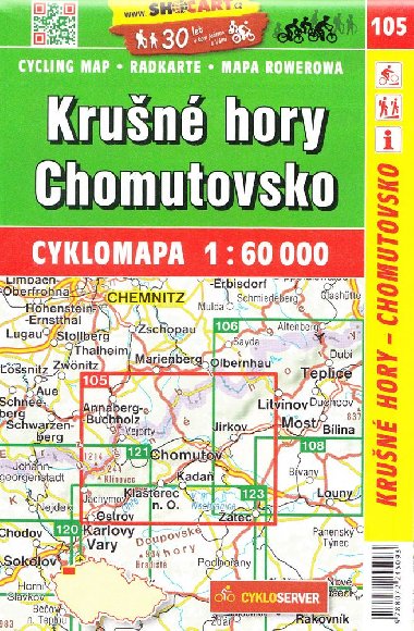 Krušné hory Chomutovsko 1:60 000 cyklomapa Shocart číslo 105 - Shocart Krušné hory Chomutovsko 1:60 000 cyklomapa Shocart číslo 105 - Shocart