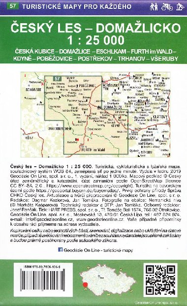 Český les Domažlicko 1:25 000 - turistická mapa - Geodézie On Line Český les Domažlicko 1:25 000 - turistická mapa - Geodézie On Line