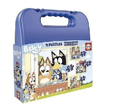 Puzzle v kufku Bluey 4v1 - 